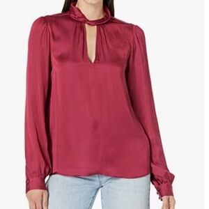 NWT Paige Womens Ceres Mulberry  Twister Crew Neck Long Sleeve Blouse LARGE